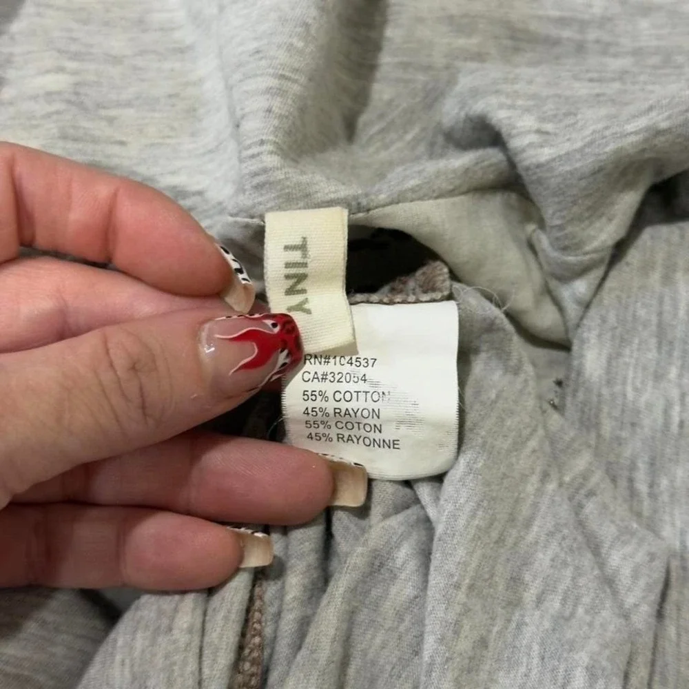 TINY: Anthropologie embroidered thermal with slouchy cowl neck and‎ exposed seam